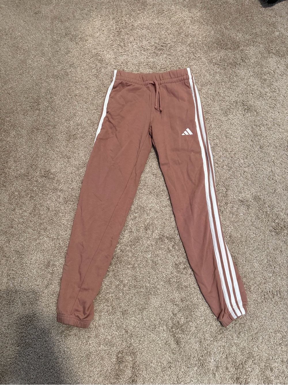 adidas pink Jogger Pants with White Three-Stripes